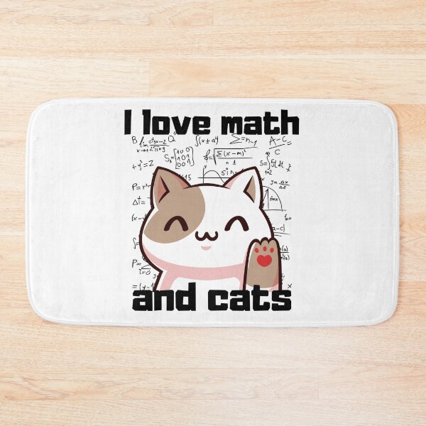 Item preview,  Math Kitty Cat, I Love Math And Cats Mathematics Math designed and sold by belladesign7.