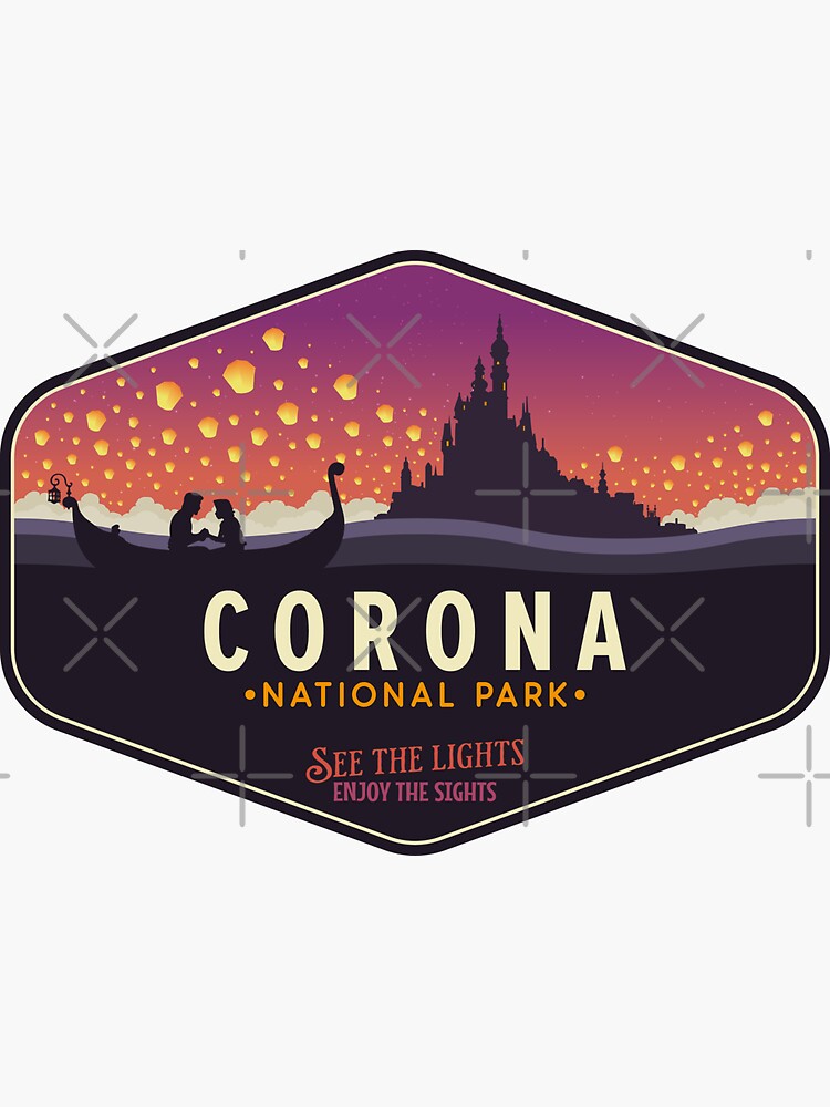 Thumbnail 3 of 3, Sticker, Corona National Park: See the Lights, Enjoy the Sights! designed and sold by magrodanny.