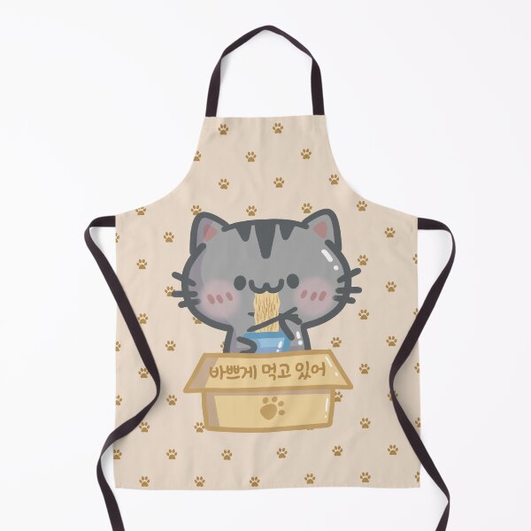 Item preview, Kawaii Busy Cat Eating Noodles in a Box - Korean Quote designed and sold by Kimchi-style-.