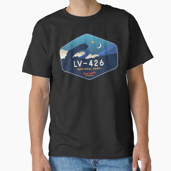 Vista previa del artículo con la obra «LV-426: Camiseta del Parque Nacional - ¡Hogar del Xenomorfo!», diseñado y vendido por magrodanny.