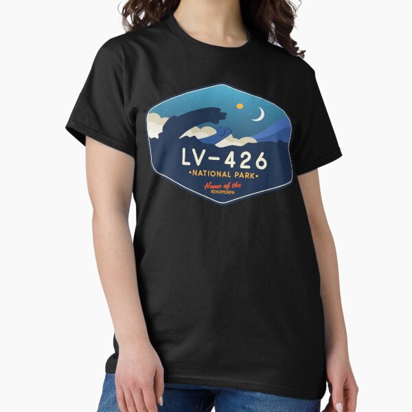 Vista previa del artículo con la obra «LV-426: Camiseta del Parque Nacional - ¡Hogar del Xenomorfo!», diseñado y vendido por magrodanny.