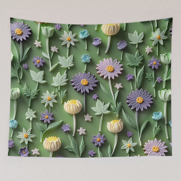 Item preview, Realistic intense 3D wild flowers/8 - expressive botanical pattern. designed and sold by My-fake-places.