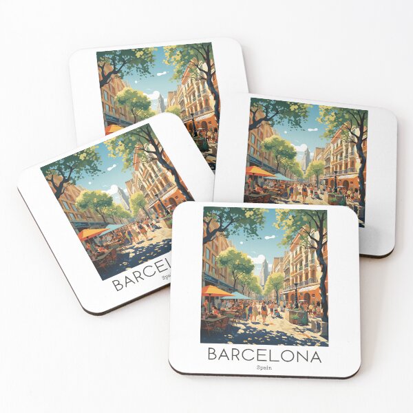 Item preview, A Vintage Travel Illustration of Barcelona - Spain  designed and sold by GoodOldVintage.