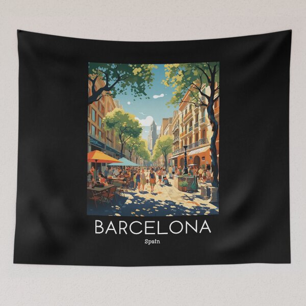 Item preview, A Vintage Travel Illustration of Barcelona - Spain  designed and sold by GoodOldVintage.