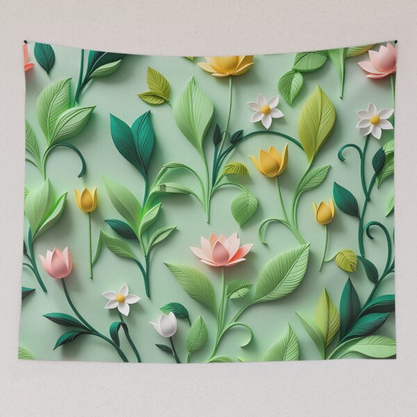 Item preview, Realistic intense 3D wild flowers/11 - expressive botanical pattern. designed and sold by My-fake-places.