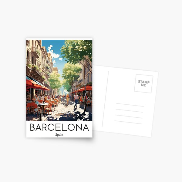 Item preview, A Vintage Travel Illustration of Barcelona - Spain  designed and sold by GoodOldVintage.