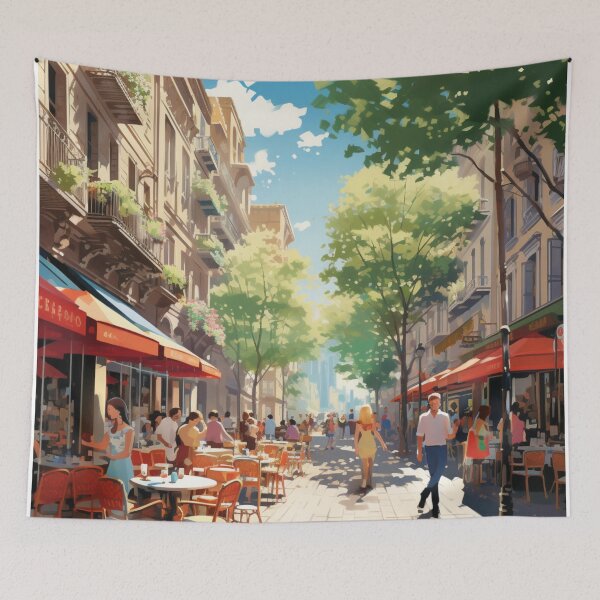 Item preview, A Vintage Travel Illustration of Barcelona - Spain  designed and sold by GoodOldVintage.