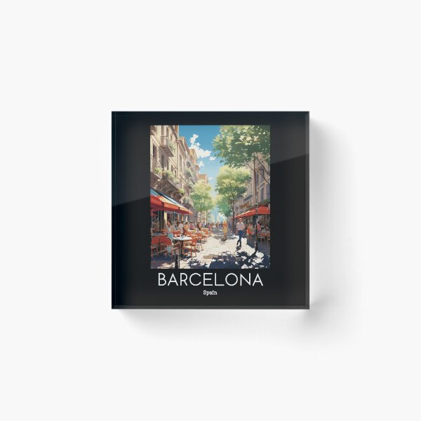 Item preview, A Vintage Travel Illustration of Barcelona - Spain  designed and sold by GoodOldVintage.