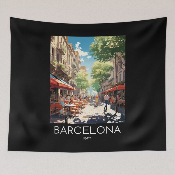 Item preview, A Vintage Travel Illustration of Barcelona - Spain  designed and sold by GoodOldVintage.