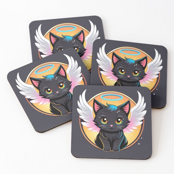 Item preview, Black Kitty Cat Angel Memorial designed and sold by Devo07.