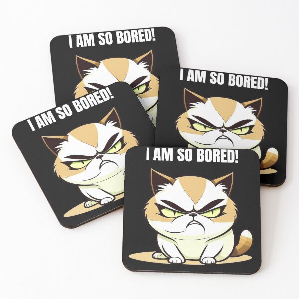 Item preview, Angry Cat Typography - I am so bored designed and sold by JoeStylistic.