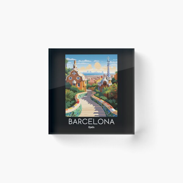 Item preview, A Vintage Travel Illustration of Barcelona - Spain  designed and sold by GoodOldVintage.