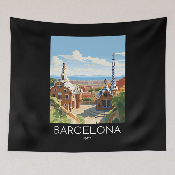 Item preview, A Vintage Travel Illustration of Barcelona - Spain  designed and sold by GoodOldVintage.