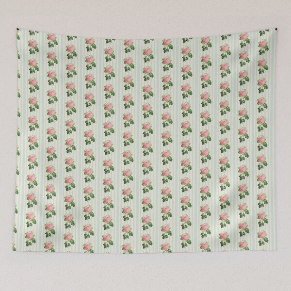 Item preview, ROSE ON STRIPES PRINT designed and sold by lindaully.