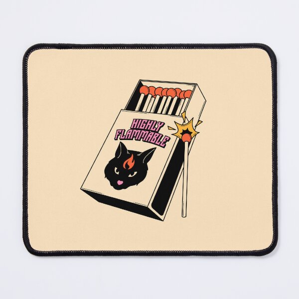 Item preview, Highly Flammable Black Cat in beige designed and sold by charcoalcatco.