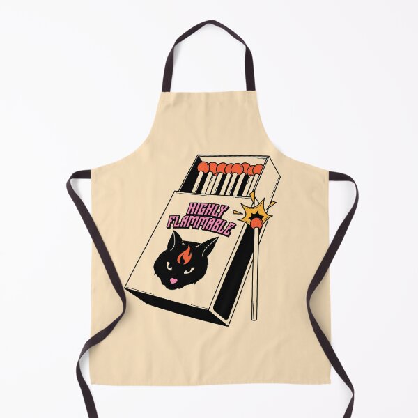 Item preview, Highly Flammable Black Cat in beige designed and sold by charcoalcatco.