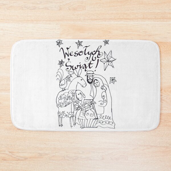 Item preview, black white illustration of Christmas Holy Family Animals designed and sold by colorfulglee.
