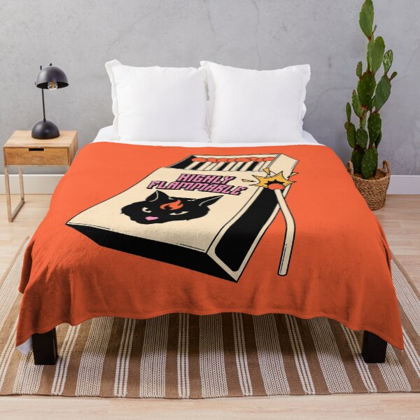Item preview, Highly Flammable Black Cat in orange designed and sold by charcoalcatco.