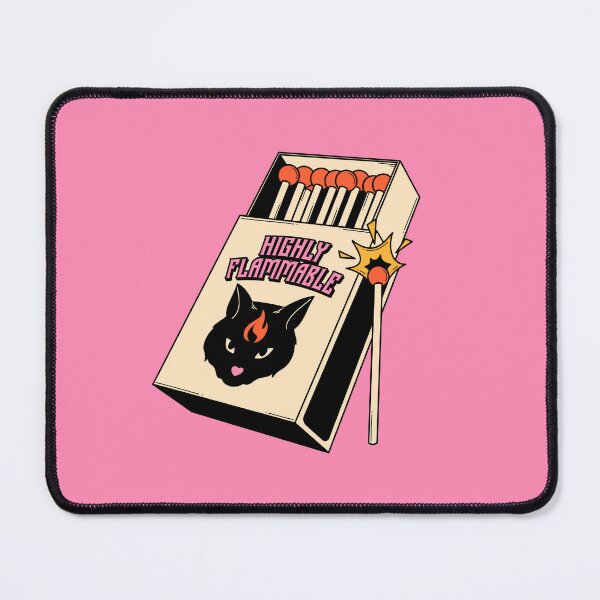 Item preview, Highly Flammable Black Cat in pink designed and sold by charcoalcatco.