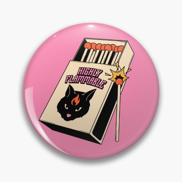 Item preview, Highly Flammable Black Cat in pink designed and sold by charcoalcatco.