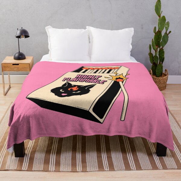 Item preview, Highly Flammable Black Cat in pink designed and sold by charcoalcatco.