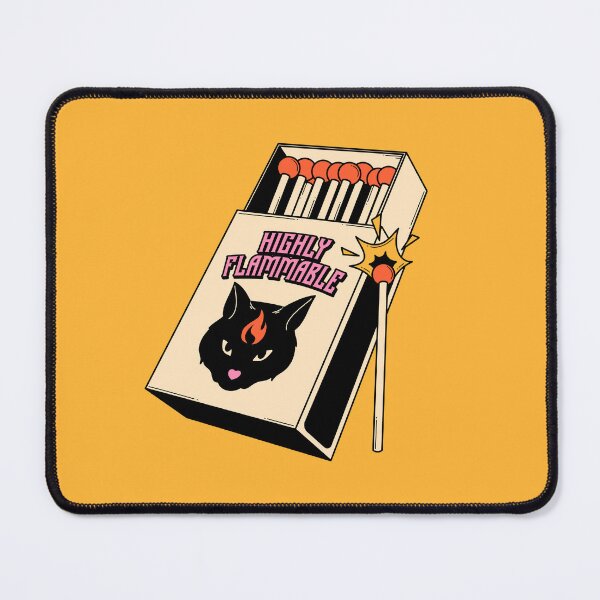 Item preview, Highly Flammable Black Cat in yellow designed and sold by charcoalcatco.