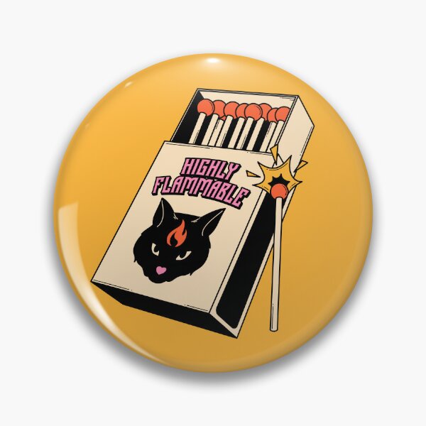 Item preview, Highly Flammable Black Cat in yellow designed and sold by charcoalcatco.