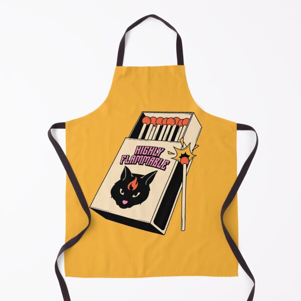 Item preview, Highly Flammable Black Cat in yellow designed and sold by charcoalcatco.