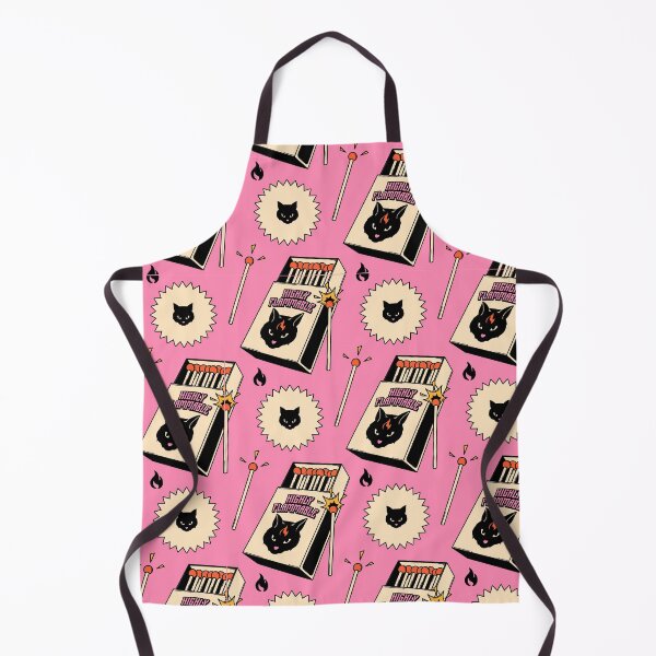 Item preview, Highly Flammable Black Cat Pattern in pink designed and sold by charcoalcatco.