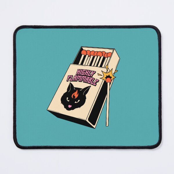 Item preview, Highly Flammable Walker Black Cat in blue designed and sold by charcoalcatco.