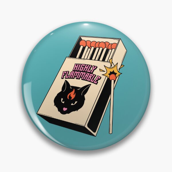 Item preview, Highly Flammable Walker Black Cat in blue designed and sold by charcoalcatco.