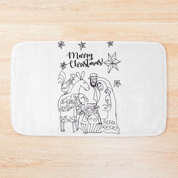 Item preview, ilustration Marry Christmas Christmas Holy Family Animals designed and sold by colorfulglee.