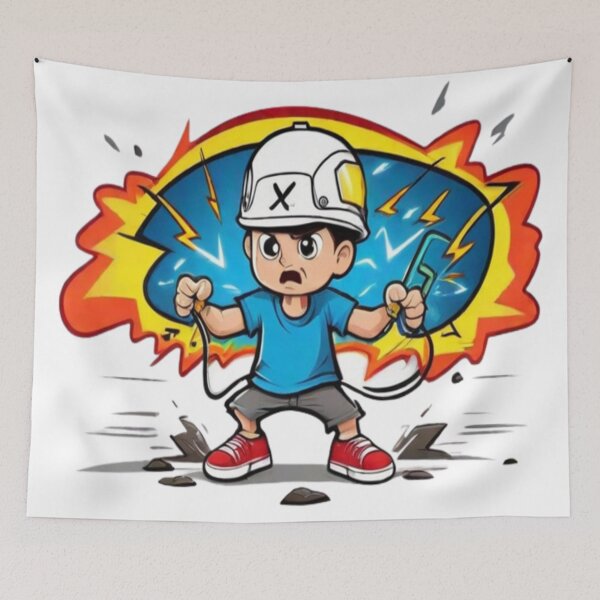 Item preview, Electricity Warning: Stay Safe, Kid! designed and sold by PrintPulse-9.