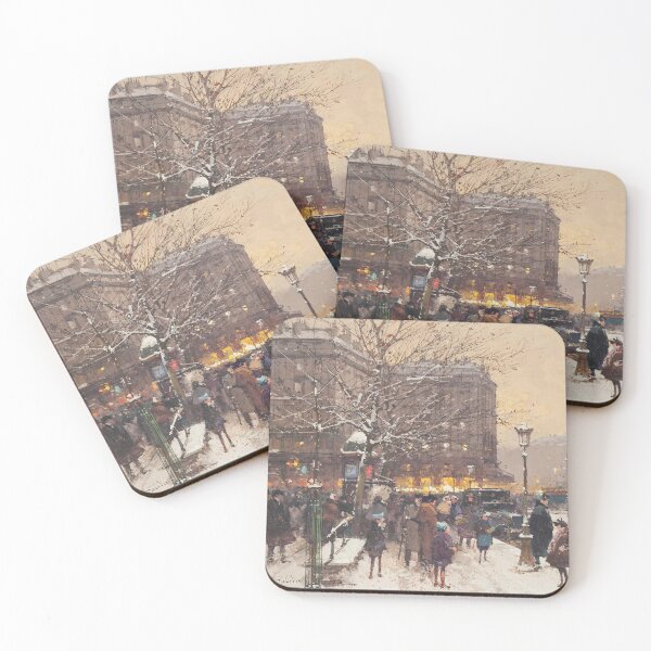 Item preview, Figures in the Snow, Place de Concorde, Paris (20th century) - Eugène Galien Laloue designed and sold by SALON DES ARTS.
