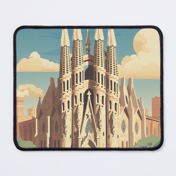 Item preview, A Vintage Travel Illustration of Barcelona - Spain  designed and sold by GoodOldVintage.