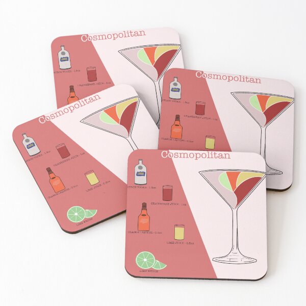 Item preview, Cosmopolitan Cocktail Recipe Graphic Art designed and sold by CosmicByKriti.