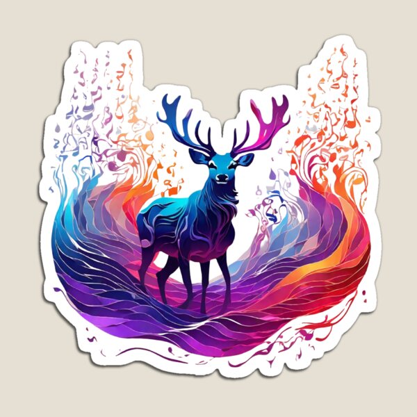 Item preview, Magical deers, waves, full color, designed and sold by thima shop.