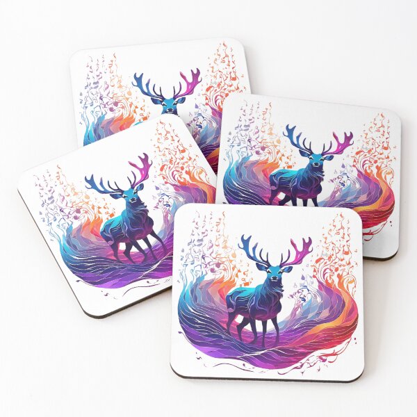 Item preview, Magical deers, waves, full color, designed and sold by thima shop.