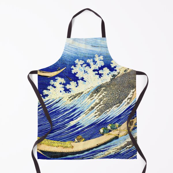 Item preview, Fishing Boats Riding Waves on the Ocean at Choshi, Chiba, Japan 1833 Katsushika Hokusai  designed and sold by RocketshipRetro.