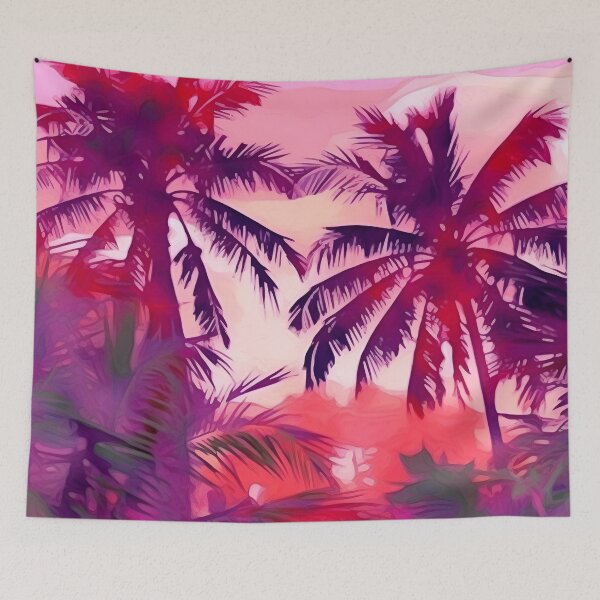 Item preview, Neon Pink Palm Trees designed and sold by Bomba Visual.