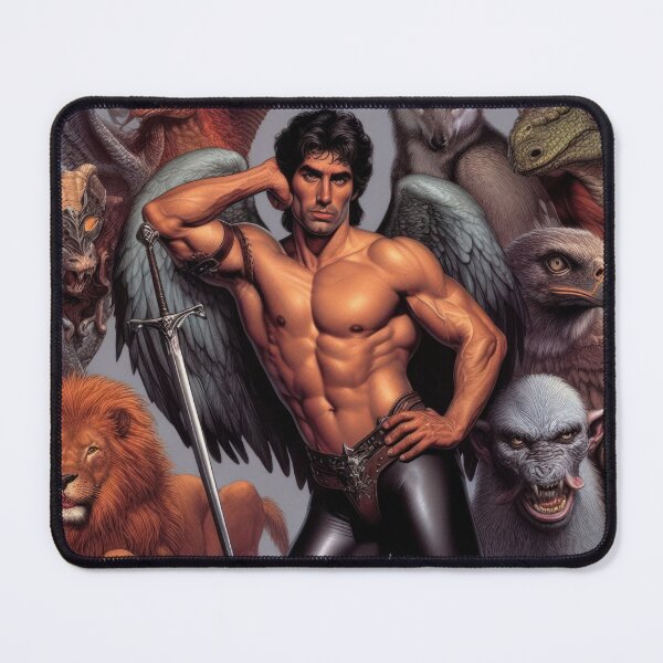 Item preview, Sexy man with monster - Sexy muscular man with monster designed and sold by atikus.
