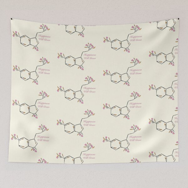 Item preview, Happiness Will Grow - Serotonin Molecular Structure Graphic  designed and sold by CosmicByKriti.