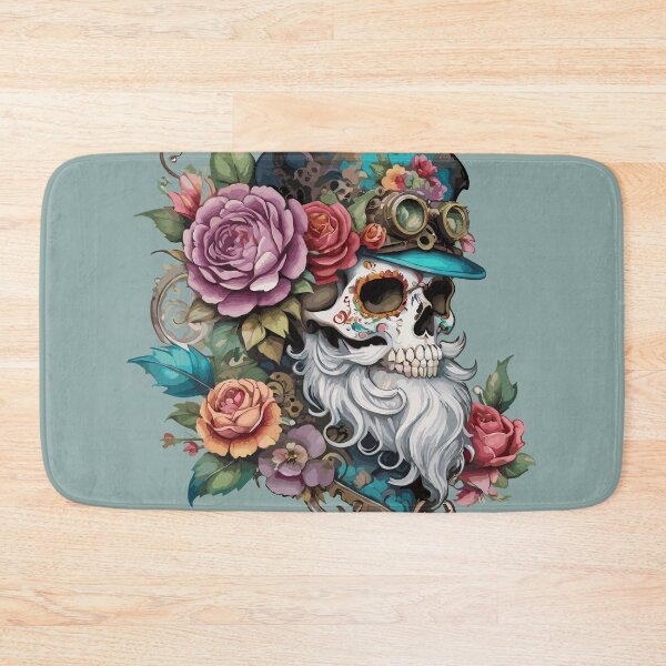 Item preview, vintage, hipster, skull, beard, tattoo style, rose designed and sold by zamperoni.
