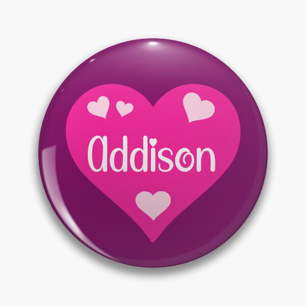 Item preview, Addison Name Pink Heart  designed and sold by Jeallan Designs.