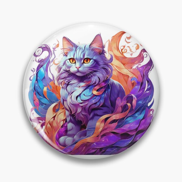 Item preview, high quality, a fantastic beautiful Magical cat ,wavelengths, blue and purple, high frequency wavelengths are orange, Beautifully designed wavelengths, awesome full color, designed and sold by thima shop.