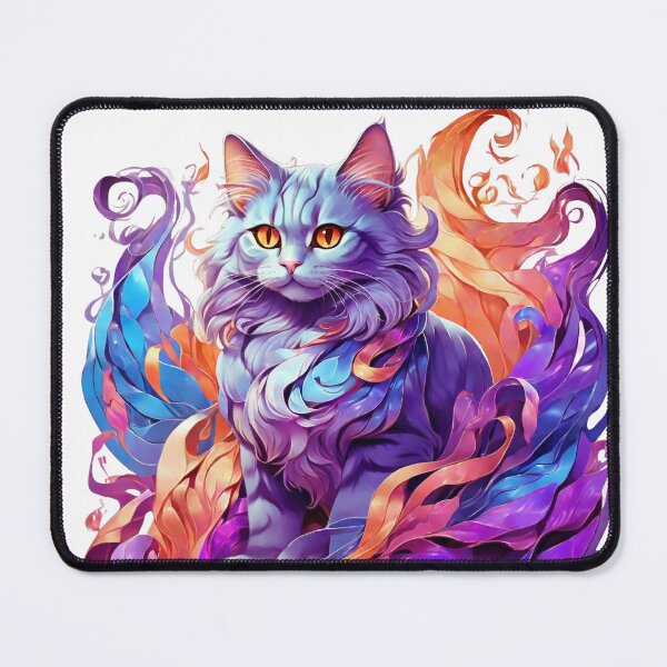Item preview, high quality, a fantastic beautiful Magical cat ,wavelengths, blue and purple, high frequency wavelengths are orange, Beautifully designed wavelengths, awesome full color, designed and sold by thima shop.