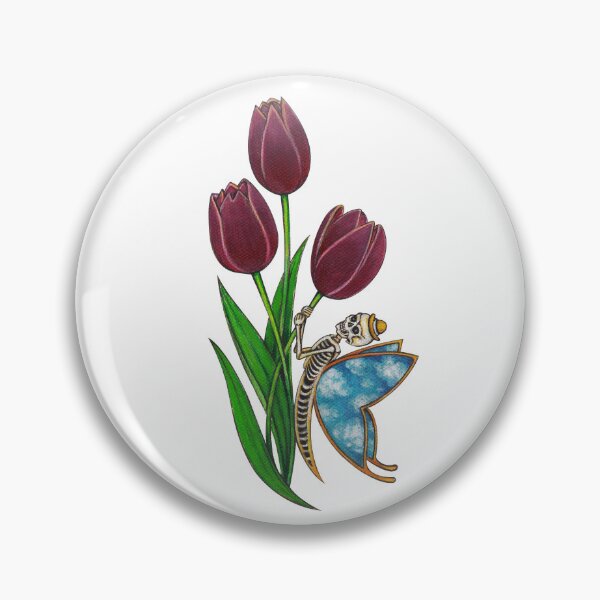 Item preview, Surrealist skull and tulip flowers. designed and sold by Jiwsurreal.