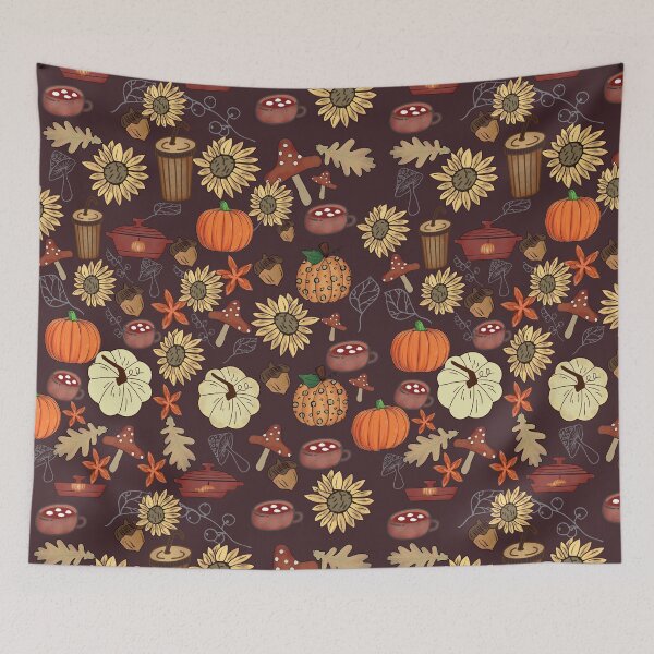 Item preview, Cozy Fall Vibes Pumpkin pattern,for fall pattern lovers designed and sold by fatydesignspace.