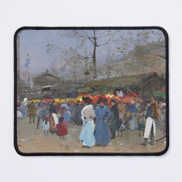 Item preview, The Market, Paris (20th century) - Eugène Galien Laloue designed and sold by SALON DES ARTS.