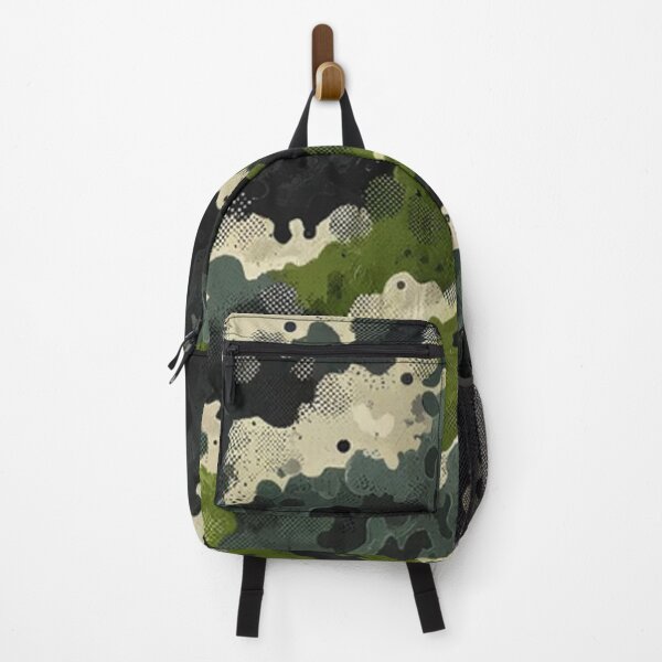 Item preview, ARMY HUNTER COLOR CAMOUFLAGE TABLEAU GREEN BLACK WHITE designed and sold by LIAMRIVIERART.
